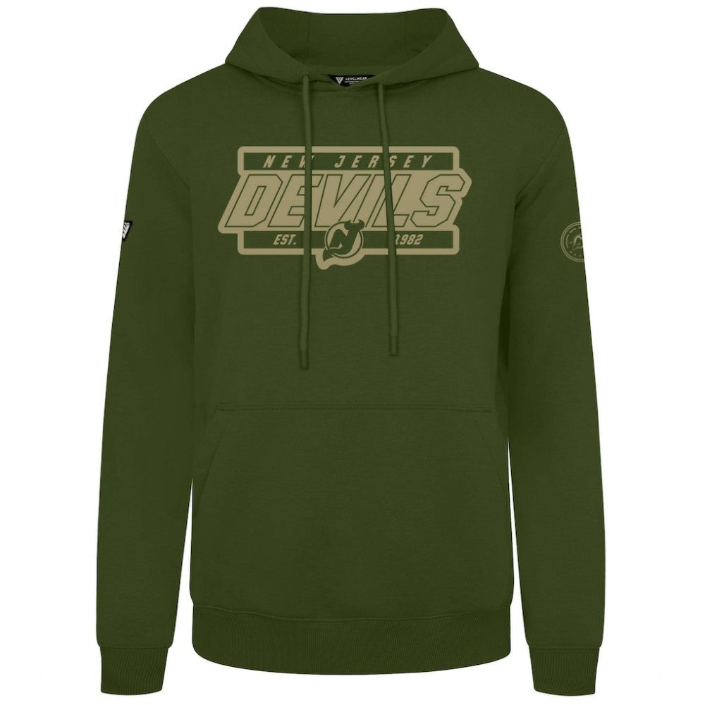 NHL Olive New Jersey Devils Levelwear Podium Pullover Hoodie