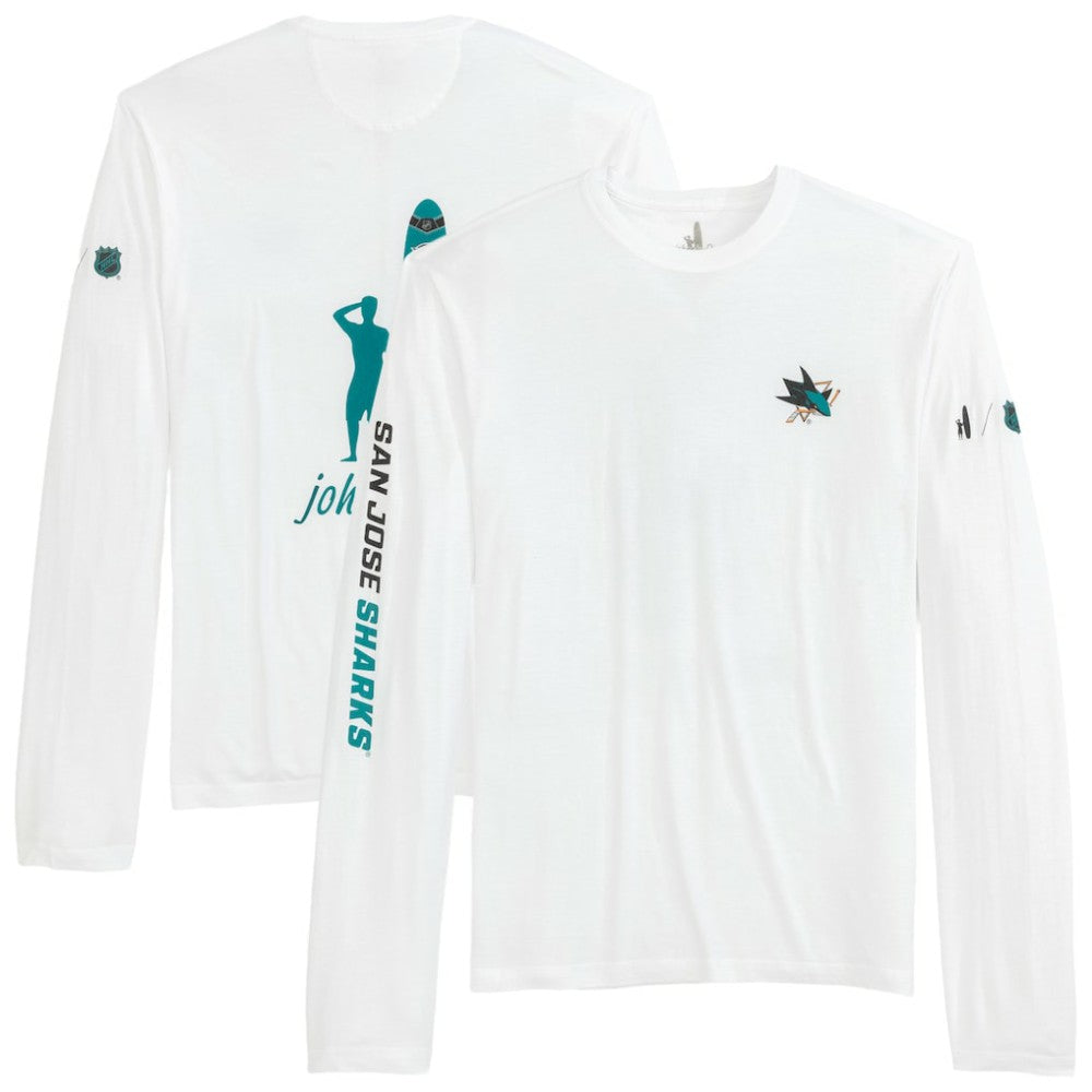 NHL White San Jose Sharks johnnie-O Adam Long Sleeve T-Shirt