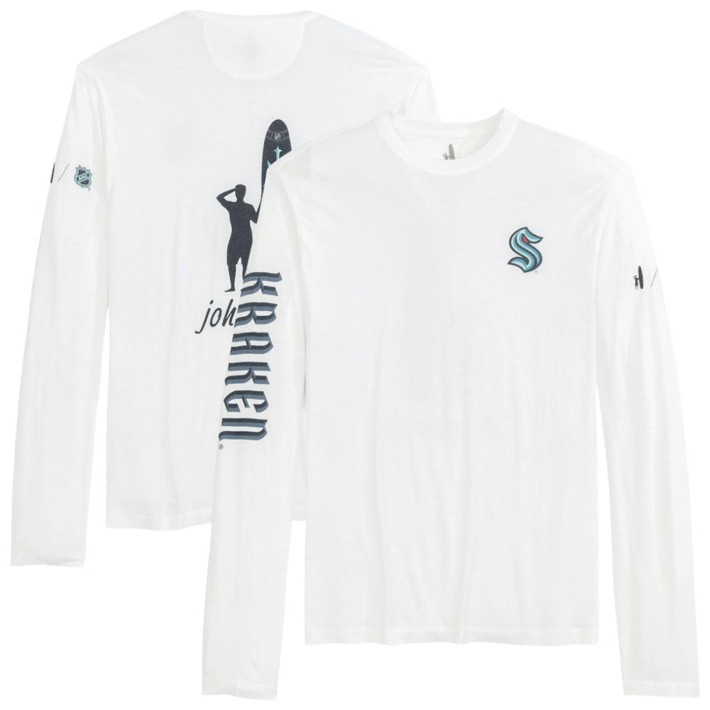 NHL White Seattle Kraken johnnie-O Adam Long Sleeve T-Shirt