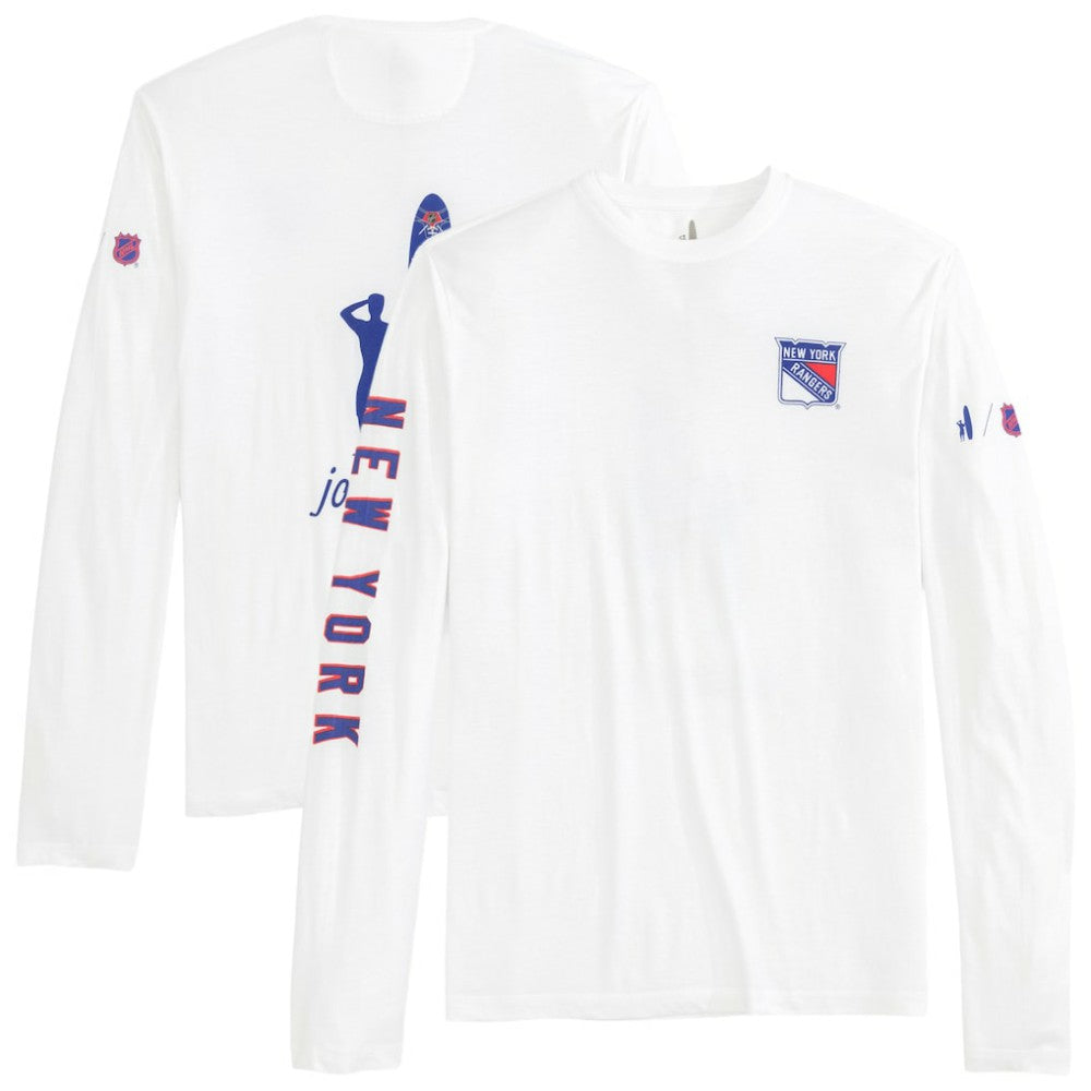 NHL White New York Rangers johnnie-O Adam Long Sleeve T-Shirt