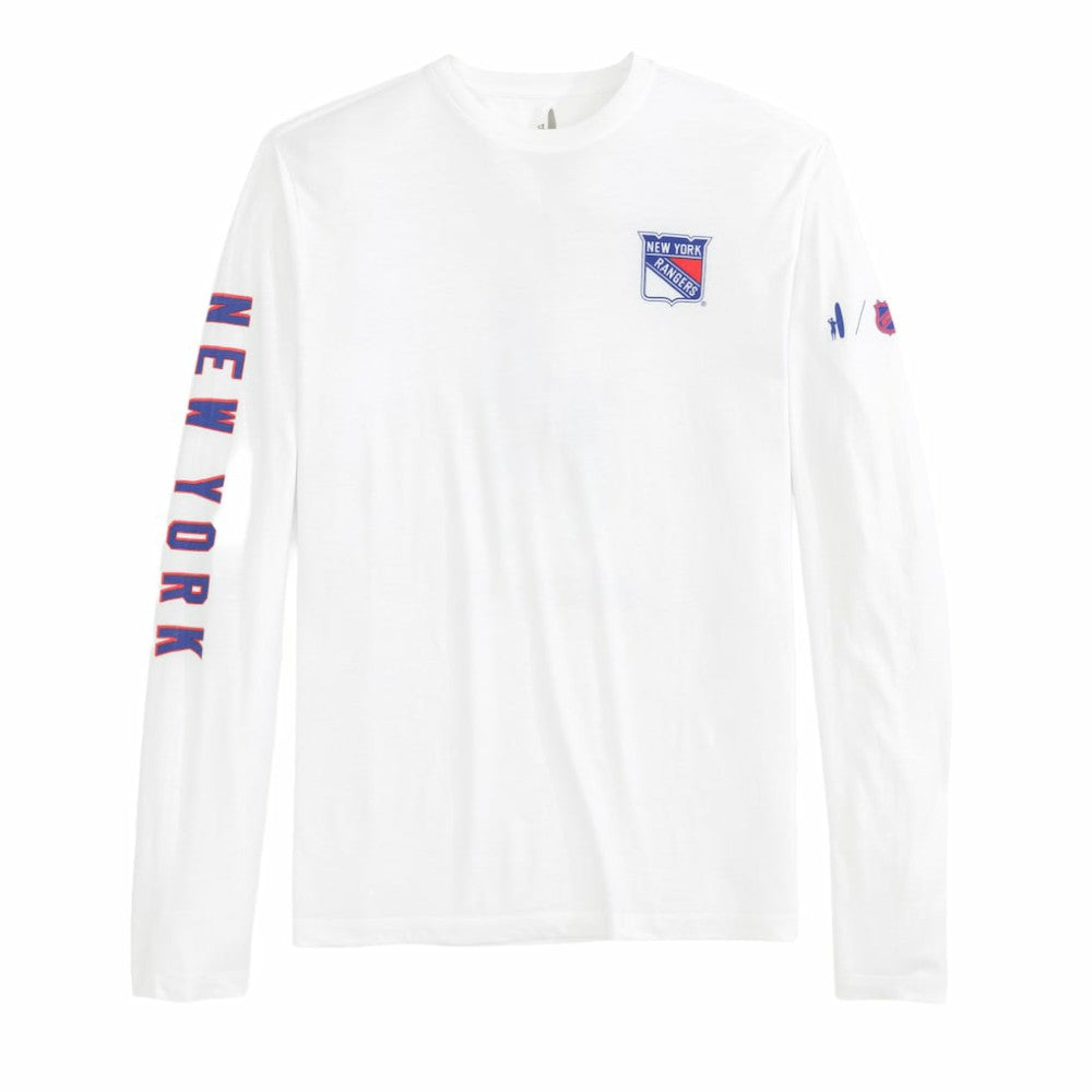 NHL White New York Rangers johnnie-O Adam Long Sleeve T-Shirt