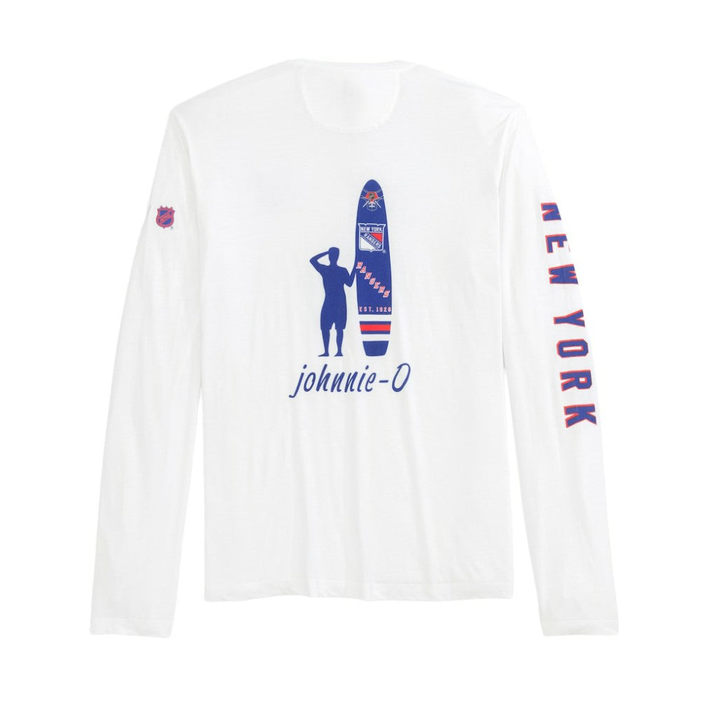 NHL White New York Rangers johnnie-O Adam Long Sleeve T-Shirt