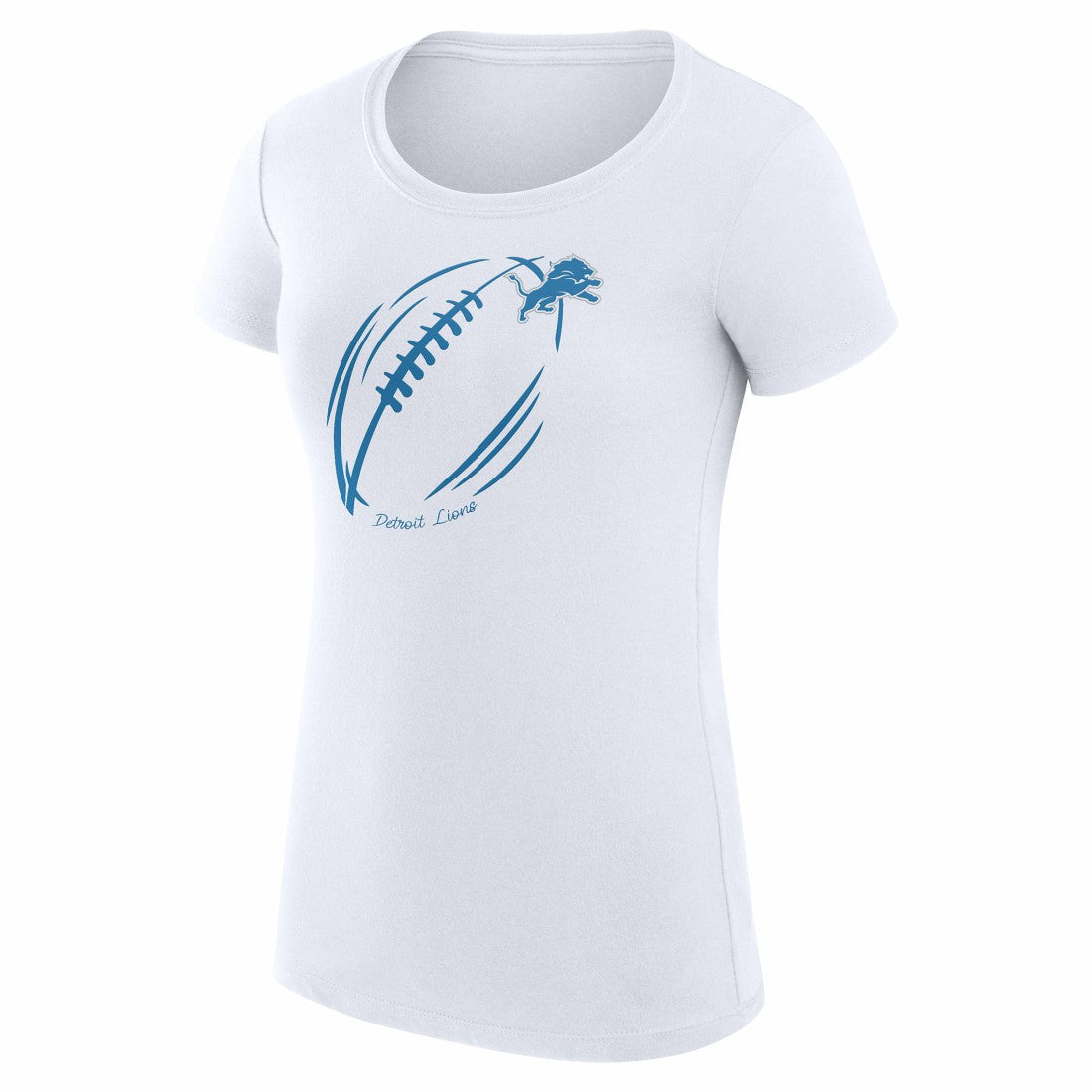 G-III 4Her by Carl Banks Women's Super-Slim Fit Lightweight Subtle Football T-Shirt - Detroit Lions