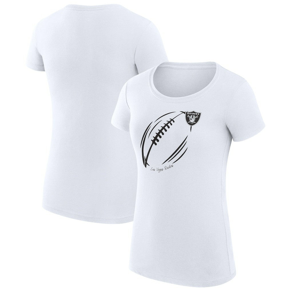 G-III 4Her by Carl Banks Women's Super-Slim Fit Lightweight Subtle Football T-Shirt - Las Vegas Raiders