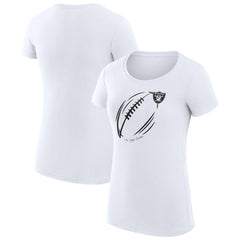 G-III 4Her by Carl Banks Women's Super-Slim Fit Lightweight Subtle Football T-Shirt - Las Vegas Raiders