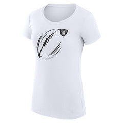 G-III 4Her by Carl Banks Women's Super-Slim Fit Lightweight Subtle Football T-Shirt - Las Vegas Raiders