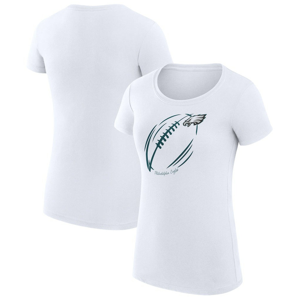 G-III 4Her by Carl Banks Women's Super-Slim Fit Lightweight Subtle Football T-Shirt - Philadelphia Eagles