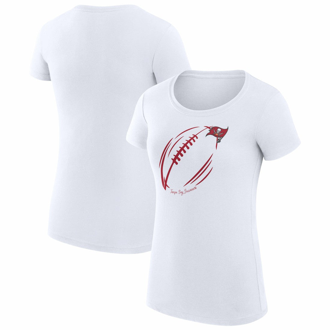 G-III 4Her by Carl Banks Women's Super-Slim Fit Lightweight Subtle Football T-Shirt - Tampa Bay Buccaneers