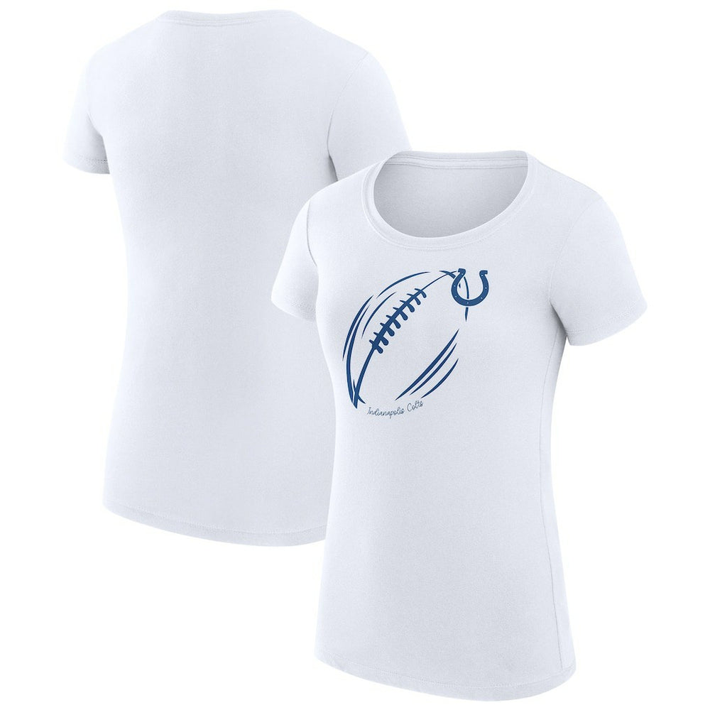 G-III 4Her by Carl Banks Women's Super-Slim Fit Lightweight Subtle Football T-Shirt - Indianapolis Colts