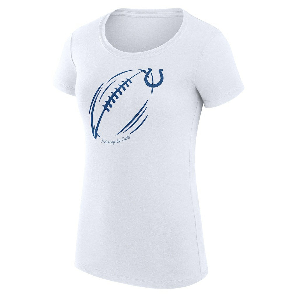 G-III 4Her by Carl Banks Women's Super-Slim Fit Lightweight Subtle Football T-Shirt - Indianapolis Colts