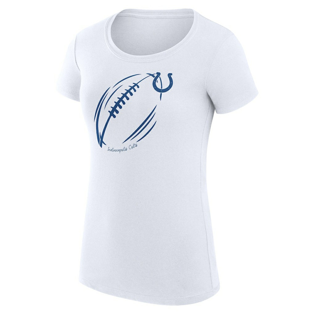 G-III 4Her by Carl Banks Women's Super-Slim Fit Lightweight Subtle Football T-Shirt - Indianapolis Colts
