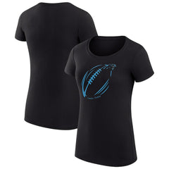 G-III 4Her by Carl Banks Women's Super-Slim Fit Lightweight Subtle Football T-Shirt - Carolina Panthers