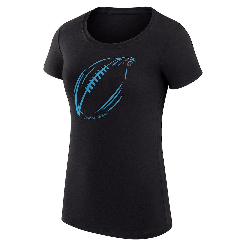 G-III 4Her by Carl Banks Women's Super-Slim Fit Lightweight Subtle Football T-Shirt - Carolina Panthers