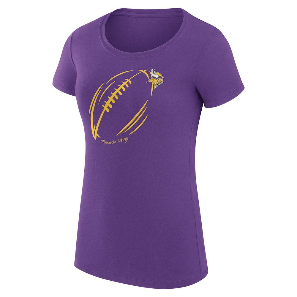 G-III 4Her by Carl Banks Women's Super-Slim Fit Lightweight Subtle Football T-Shirt - Minnesota Vikings