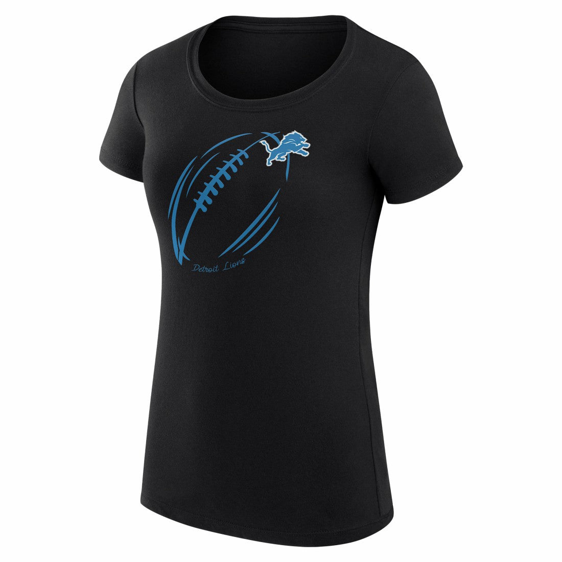 G-III 4Her by Carl Banks Women's Super-Slim Fit Lightweight Subtle Football T-Shirt - Detroit Lions
