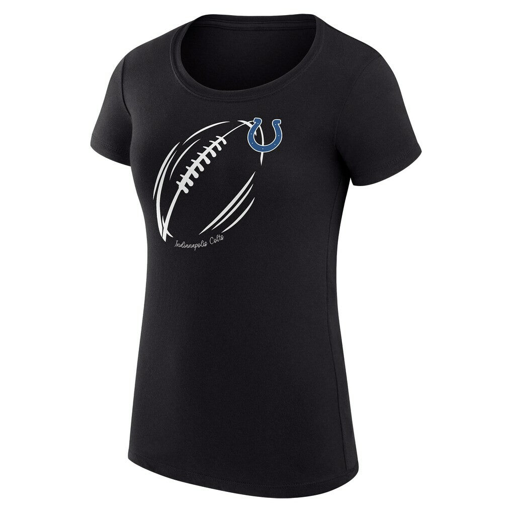 G-III 4Her by Carl Banks Women's Super-Slim Fit Lightweight Subtle Football T-Shirt - Indianapolis Colts