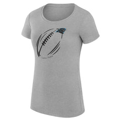 G-III 4Her by Carl Banks Women's Super-Slim Fit Lightweight Subtle Football T-Shirt - Carolina Panthers