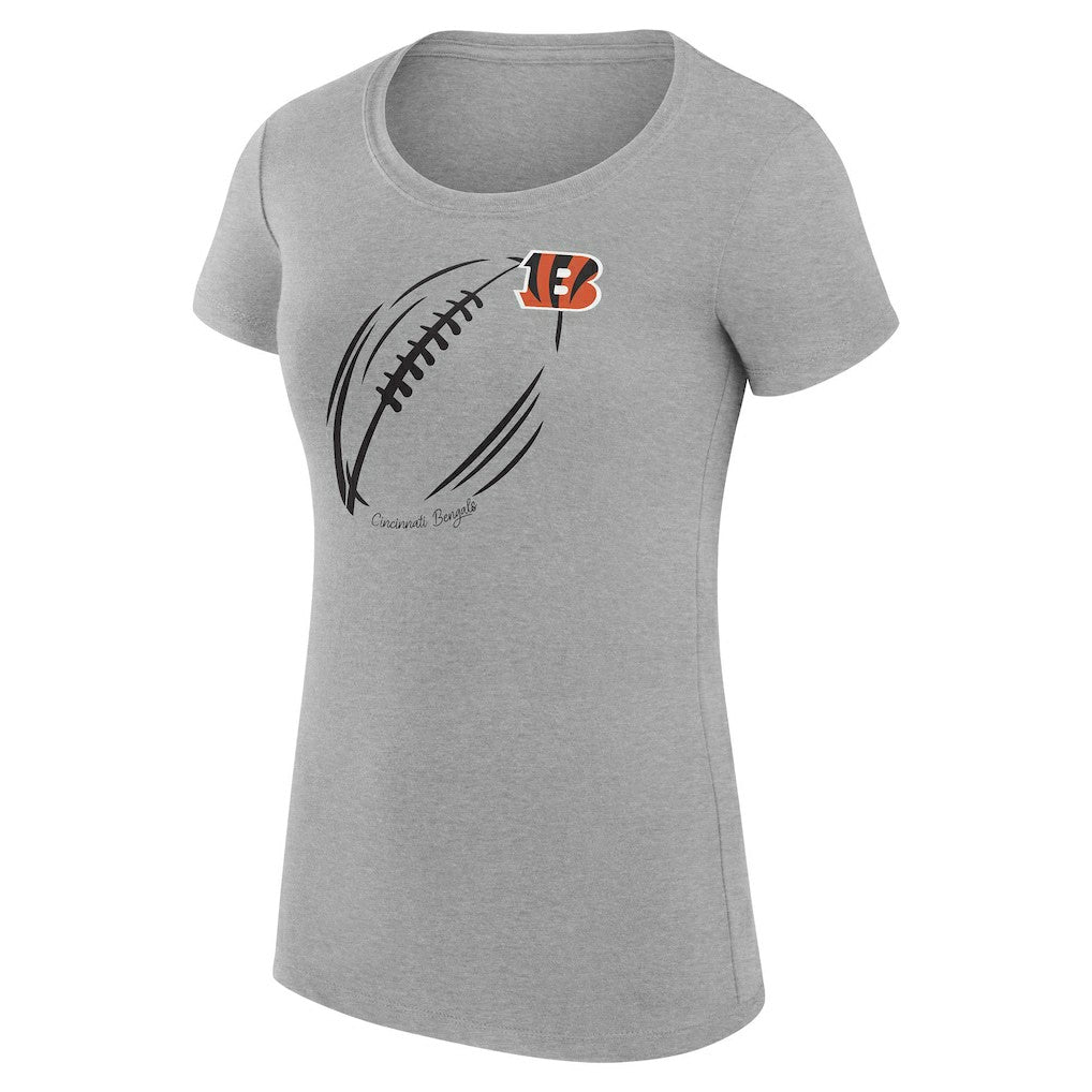 G-III 4Her by Carl Banks Women's Super-Slim Fit Lightweight Subtle Football T-Shirt - Cincinnati Bengals
