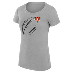 G-III 4Her by Carl Banks Women's Super-Slim Fit Lightweight Subtle Football T-Shirt - Cincinnati Bengals