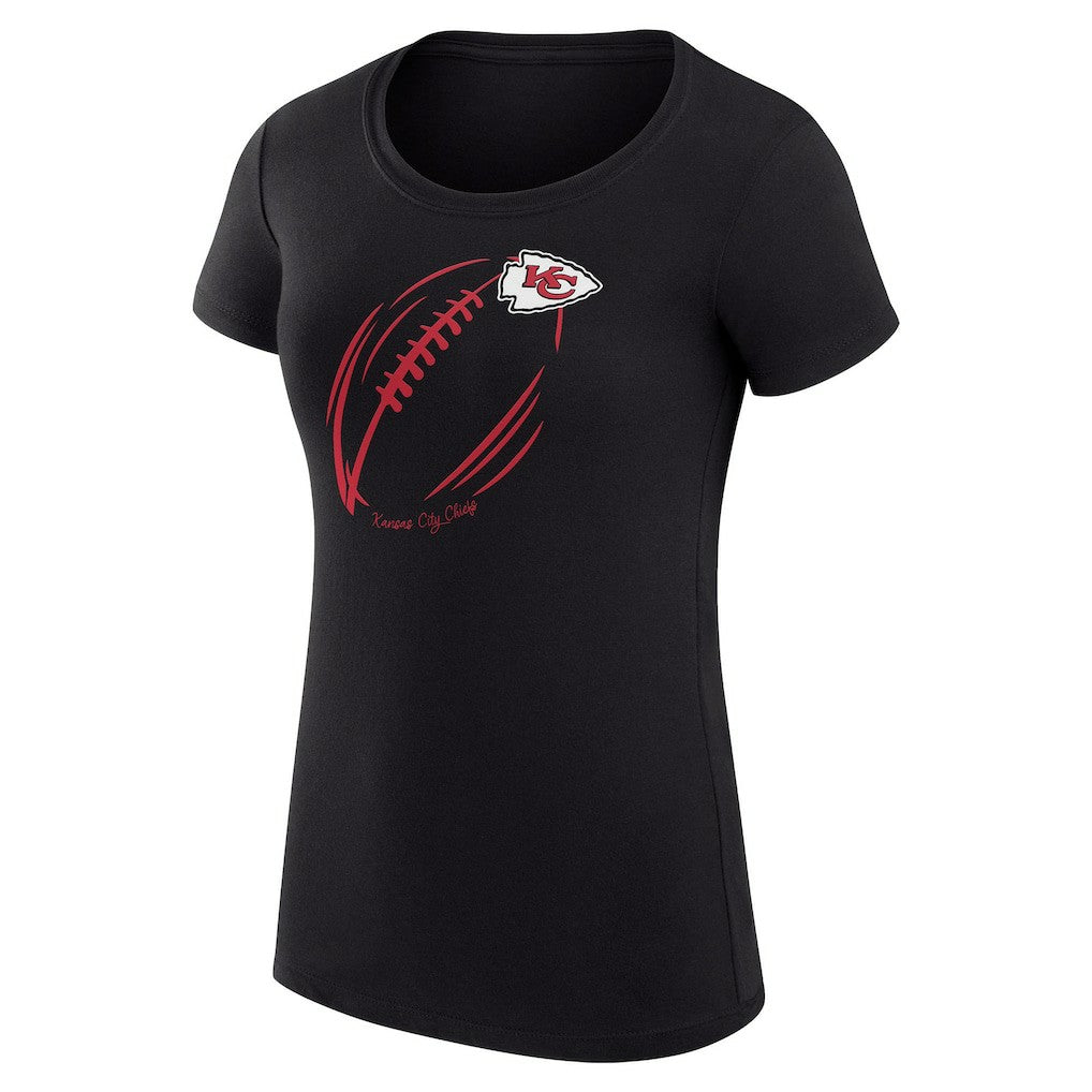 G-III 4Her by Carl Banks Women's Super-Slim Fit Lightweight Subtle Football T-Shirt - Kansas City Chiefs