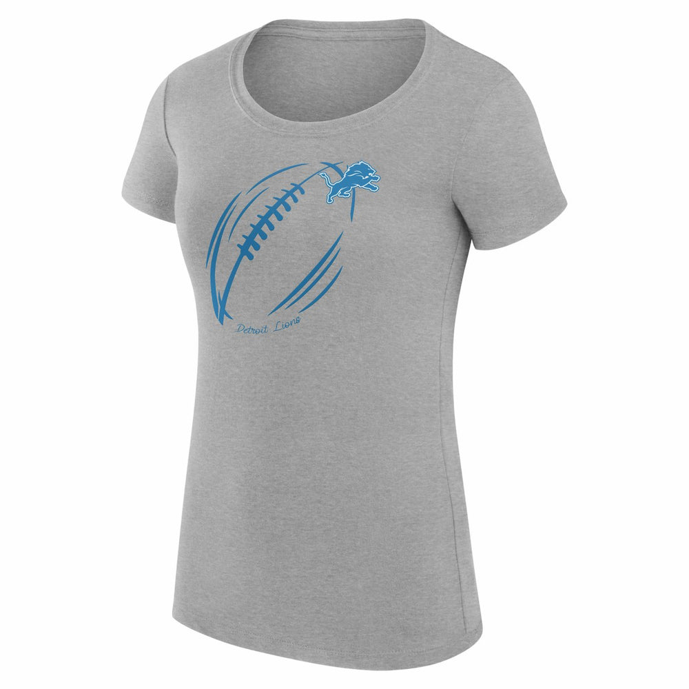 G-III 4Her by Carl Banks Women's Super-Slim Fit Lightweight Subtle Football T-Shirt - Detroit Lions