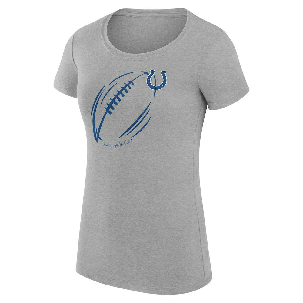 G-III 4Her by Carl Banks Women's Super-Slim Fit Lightweight Subtle Football T-Shirt - Indianapolis Colts