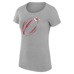 G-III 4Her by Carl Banks Women's Super-Slim Fit Lightweight Subtle Football T-Shirt - Kansas City Chiefs