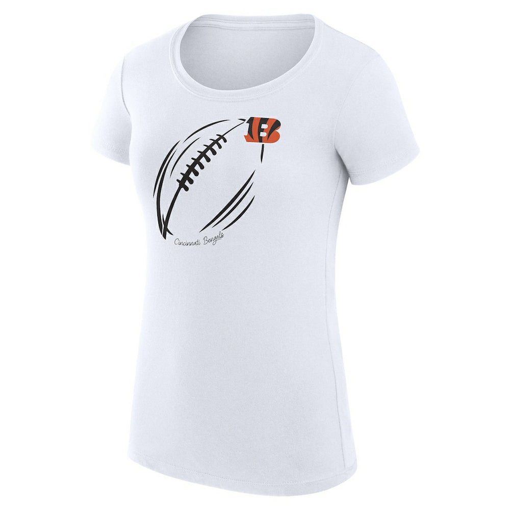 G-III 4Her by Carl Banks Women's Super-Slim Fit Lightweight Subtle Football T-Shirt - Cincinnati Bengals