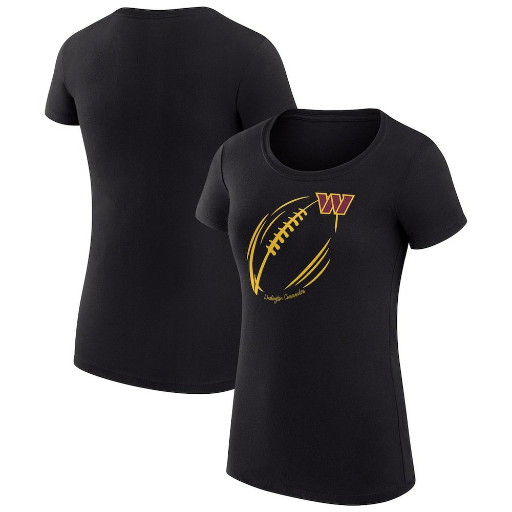 G-III 4Her by Carl Banks Women's Super-Slim Fit Lightweight Subtle Football T-Shirt - Washington Commanders