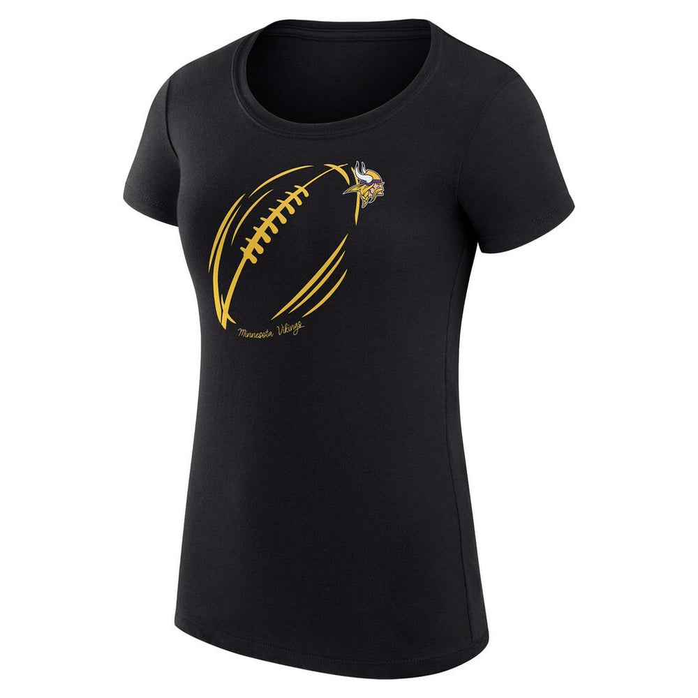 G-III 4Her by Carl Banks Women's Super-Slim Fit Lightweight Subtle Football T-Shirt - Minnesota Vikings