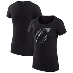 G-III 4Her by Carl Banks Women's Super-Slim Fit Lightweight Subtle Football T-Shirt - Las Vegas Raiders