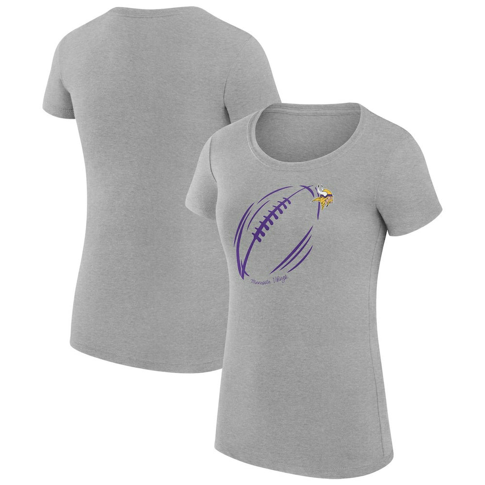 G-III 4Her by Carl Banks Women's Super-Slim Fit Lightweight Subtle Football T-Shirt - Minnesota Vikings