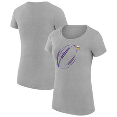 G-III 4Her by Carl Banks Women's Super-Slim Fit Lightweight Subtle Football T-Shirt - Minnesota Vikings