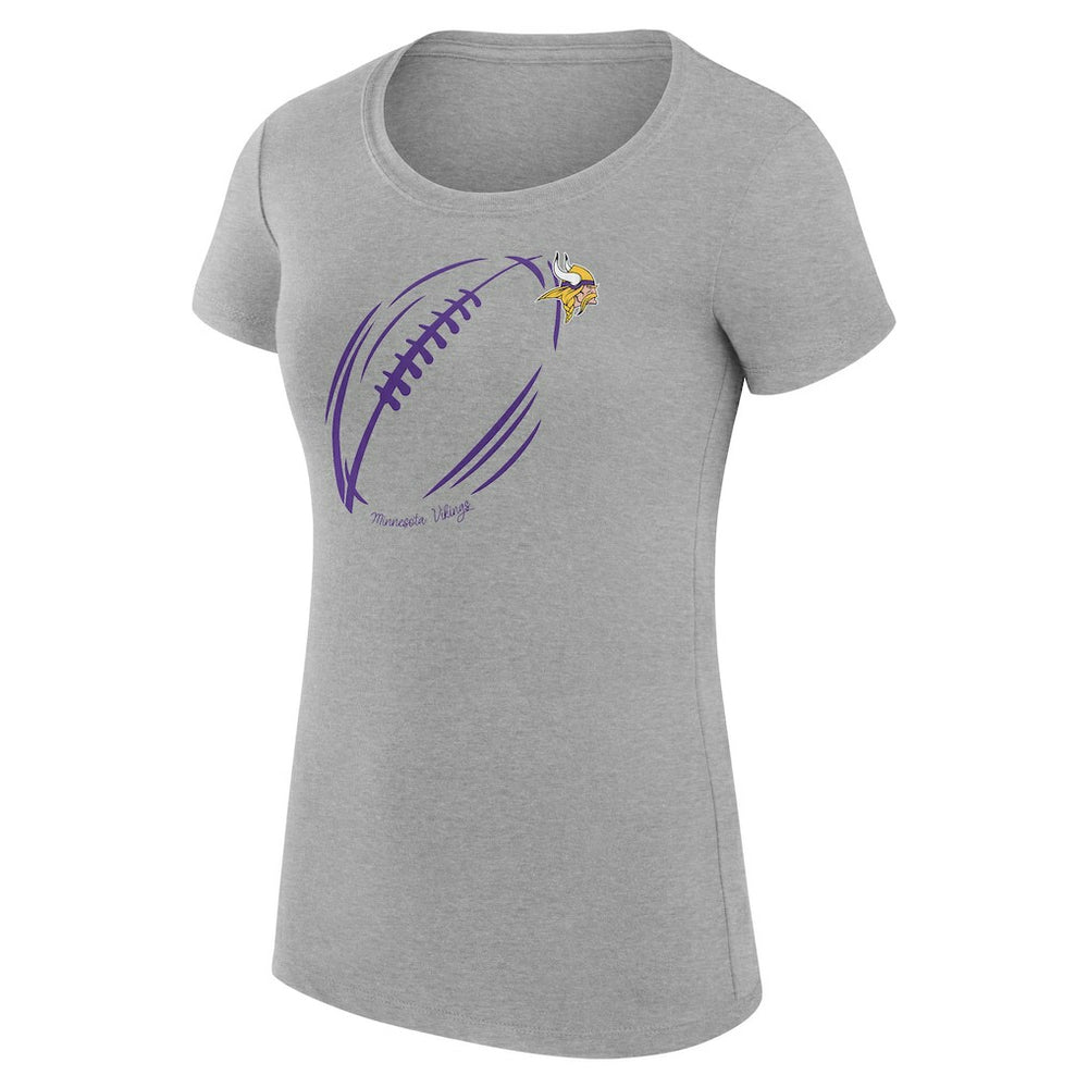 G-III 4Her by Carl Banks Women's Super-Slim Fit Lightweight Subtle Football T-Shirt - Minnesota Vikings