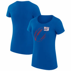 G-III 4Her by Carl Banks Women's Super-Slim Fit Lightweight Subtle Football T-Shirt - New York Giants