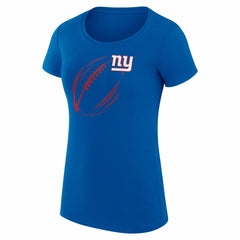 G-III 4Her by Carl Banks Women's Super-Slim Fit Lightweight Subtle Football T-Shirt - New York Giants