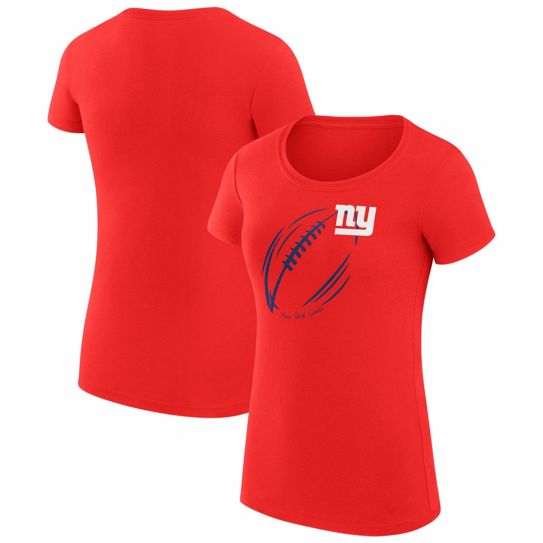 G-III 4Her by Carl Banks Women's Super-Slim Fit Lightweight Subtle Football T-Shirt - New York Giants