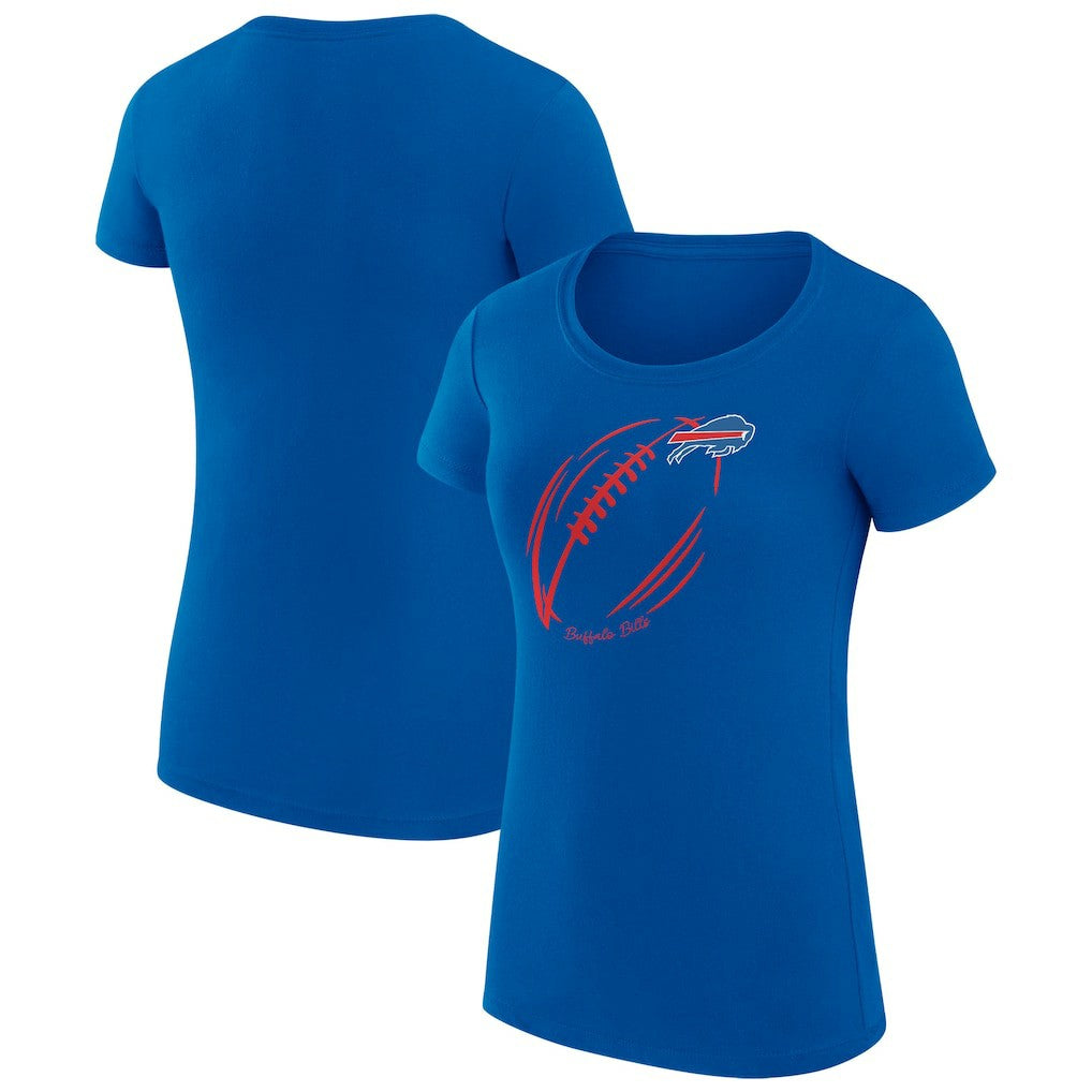 G-III 4Her by Carl Banks Women's Super-Slim Fit Lightweight Subtle Football T-Shirt - Buffalo Bills