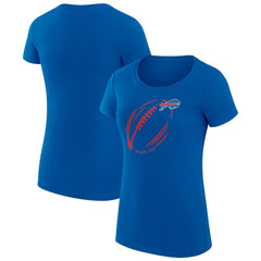 G-III 4Her by Carl Banks Women's Super-Slim Fit Lightweight Subtle Football T-Shirt - Buffalo Bills
