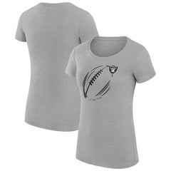 G-III 4Her by Carl Banks Women's Super-Slim Fit Lightweight Subtle Football T-Shirt - Las Vegas Raiders
