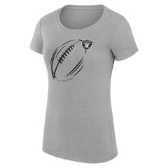 G-III 4Her by Carl Banks Women's Super-Slim Fit Lightweight Subtle Football T-Shirt - Las Vegas Raiders