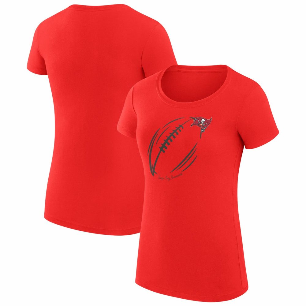 G-III 4Her by Carl Banks Women's Super-Slim Fit Lightweight Subtle Football T-Shirt - Tampa Bay Buccaneers