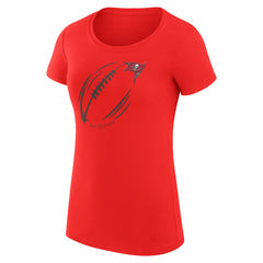 G-III 4Her by Carl Banks Women's Super-Slim Fit Lightweight Subtle Football T-Shirt - Tampa Bay Buccaneers