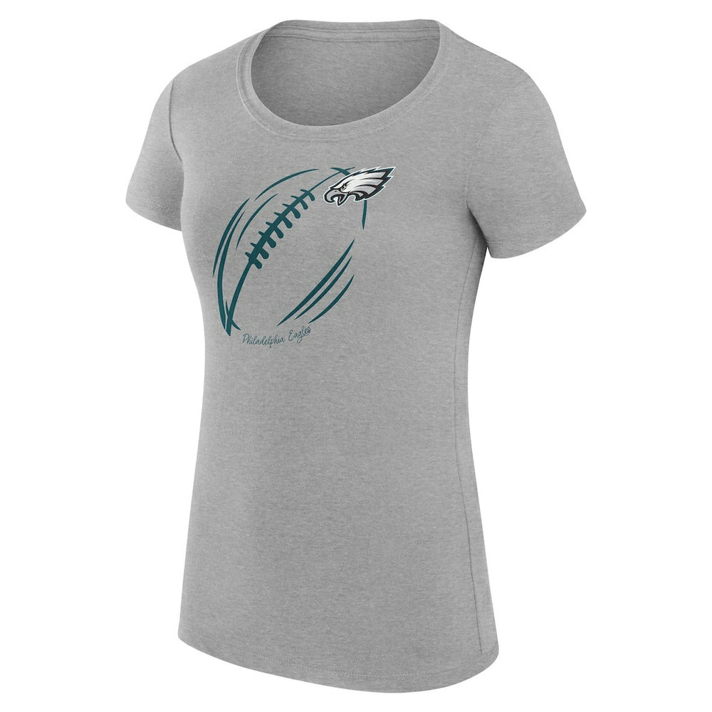 G-III 4Her by Carl Banks Women's Super-Slim Fit Lightweight Subtle Football T-Shirt - Philadelphia Eagles