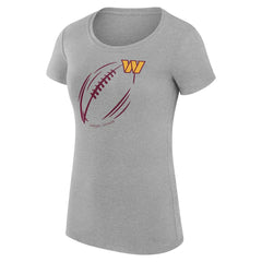 G-III 4Her by Carl Banks Women's Super-Slim Fit Lightweight Subtle Football T-Shirt - Washington Commanders