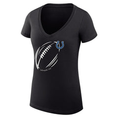 G-III 4Her by Carl Banks Women's Super-Slim Fit Lightweight Subtle Football V-Neck T-Shirt - Indianapolis Colts