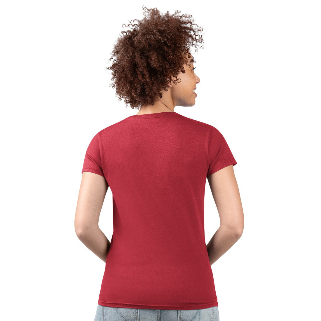 G-III 4Her by Carl Banks Women's Super-Slim Fit Lightweight Subtle Football V-Neck T-Shirt - Houston Texans