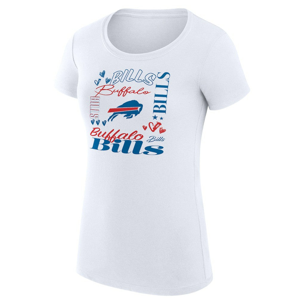 G-III 4Her by Carl Banks Women's Super-Slim Fit Lightweight Collage Team T-Shirt - Buffalo Bills