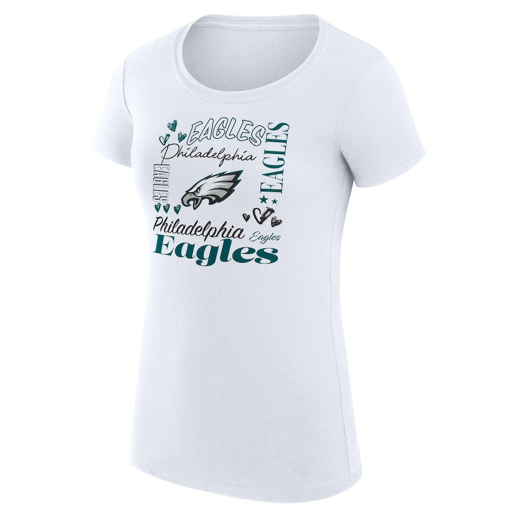 G-III 4Her by Carl Banks Women's Super-Slim Fit Lightweight Collage Team T-Shirt - Philadelphia Eagles