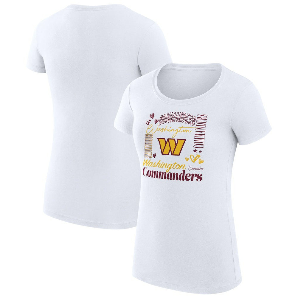 G-III 4Her by Carl Banks Women's Super-Slim Fit Lightweight Collage Team T-Shirt - Washington Commanders